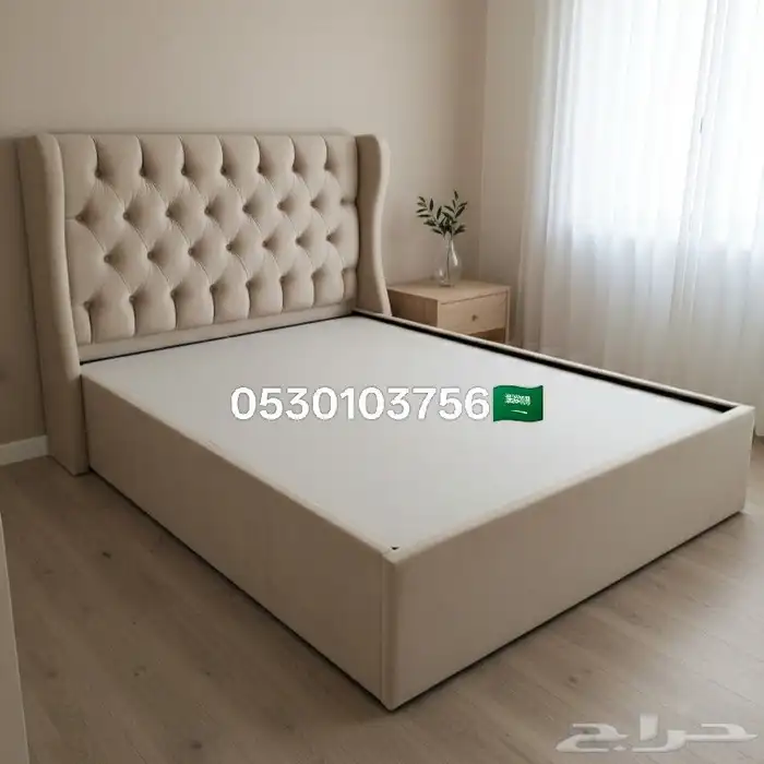 سرير بوكس نفر و نص ديكور مخمل 2