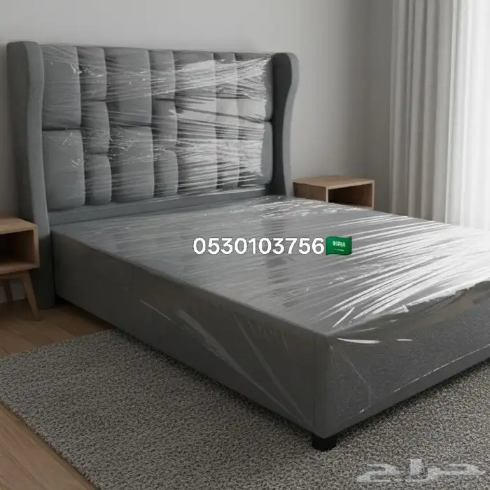 سرير بوكس نفر و نص ديكور مخمل 4