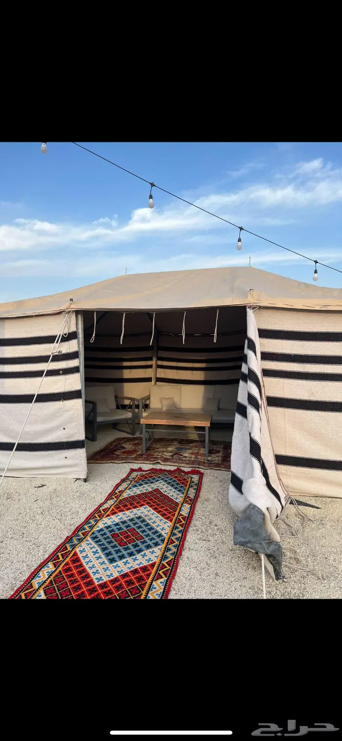 بيت شعر ابيض نظيف مع حمام ومطبخ ومغسله وخزان وشبكة اناره 1