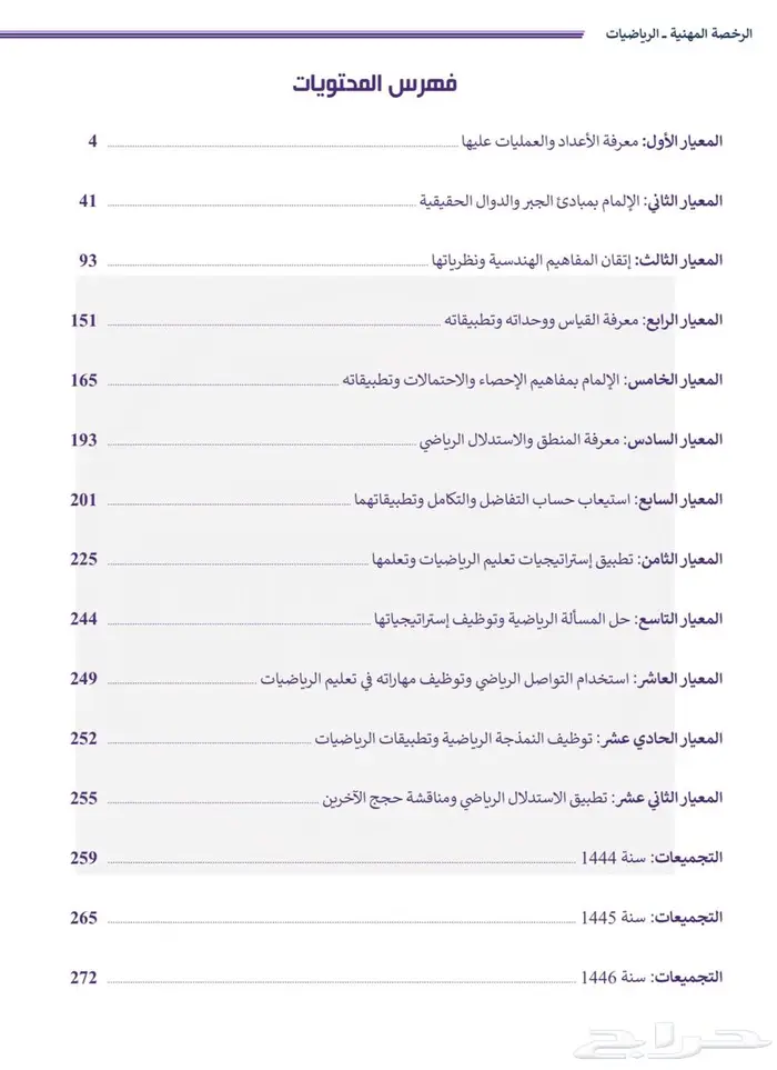 آخر اصدار ملزمة الرخصة المهنية رياضيات 2 4
