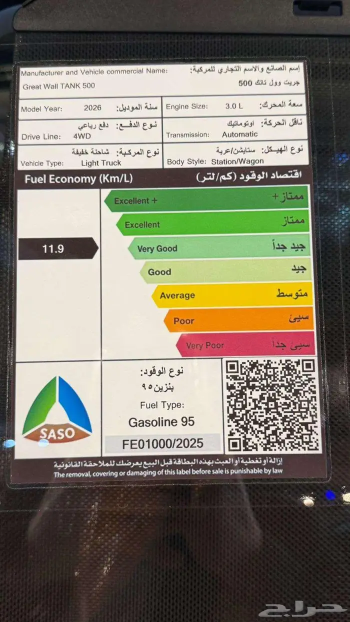 جريت وول تانك 500 دارك ديشن 2026 10