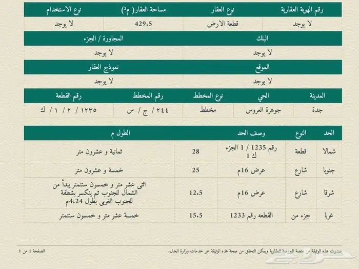 ارض للبيع في منطقة مكة المكرمة مدينة جدة حي جوهرت العروس 0