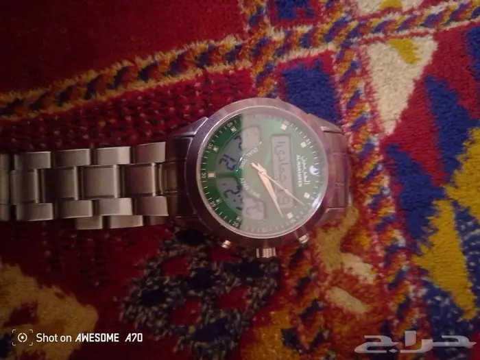 ساعه الفجر الاصليه لون اخضر نادر 2