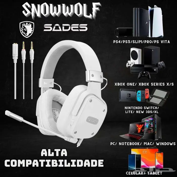 باقة الجيمرز 3  سماعة سنووولف من سيدس   يد اكس بوكس ابيض 2