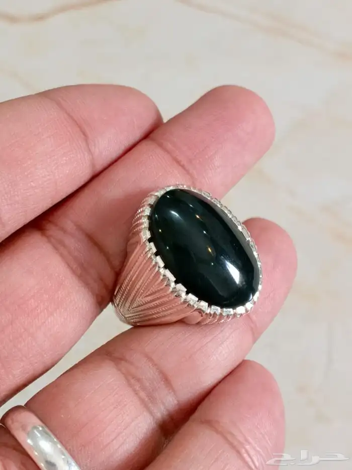 خاتم عقيق اخضر يماني 1