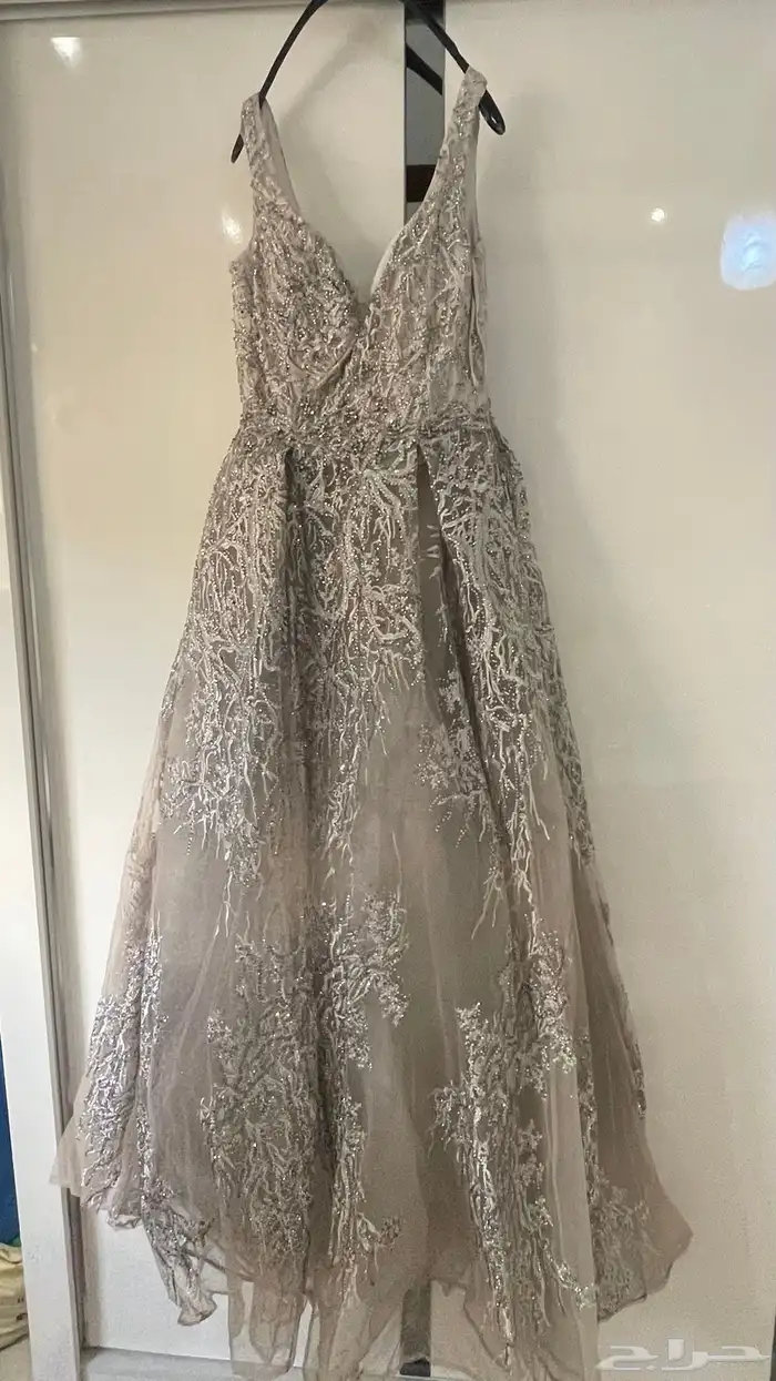 فستان اعراس رمادي فخم للبيع 7