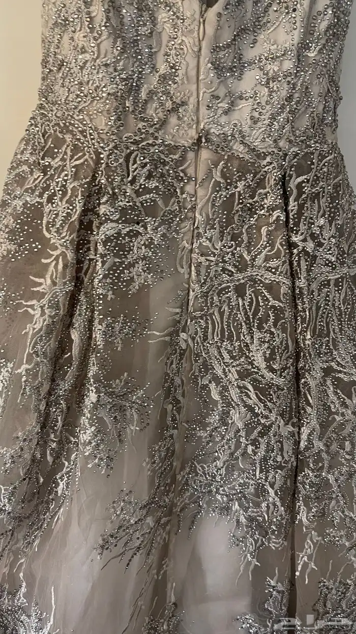 فستان اعراس رمادي فخم للبيع 13