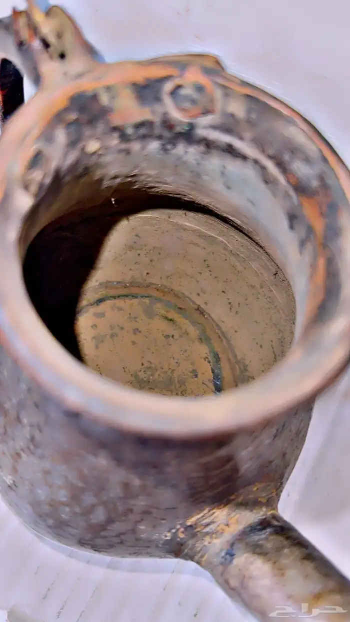 إبريق شاي من النحاس الأحمر العتيق وزنه ثقيل 11