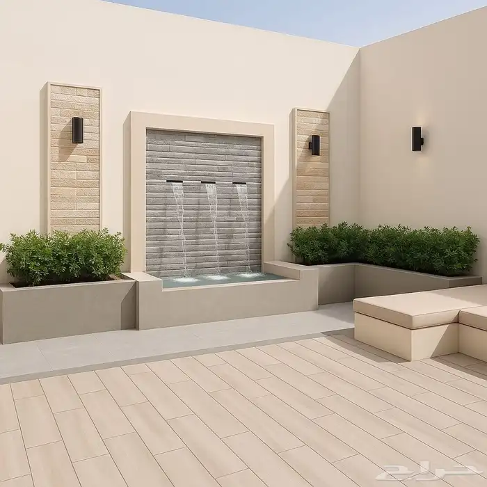 تصميم وتنفيذ الشلالات النوافير عمل الغرف الزجاج تنسيق حدائق 1