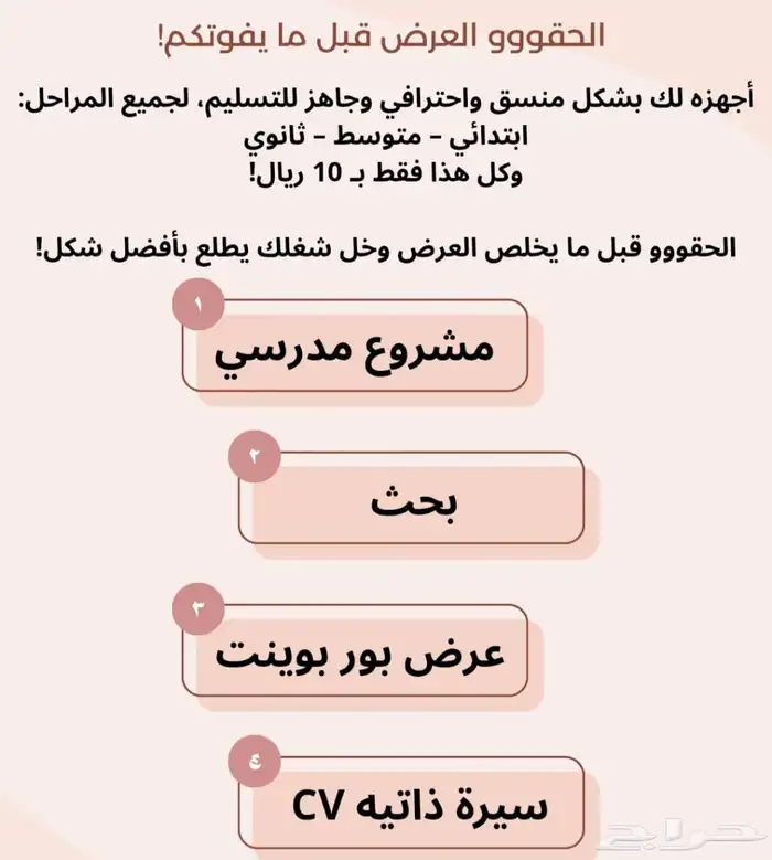 مشاريع بحوث عروض مدرسيه 10 ريال فقط 0