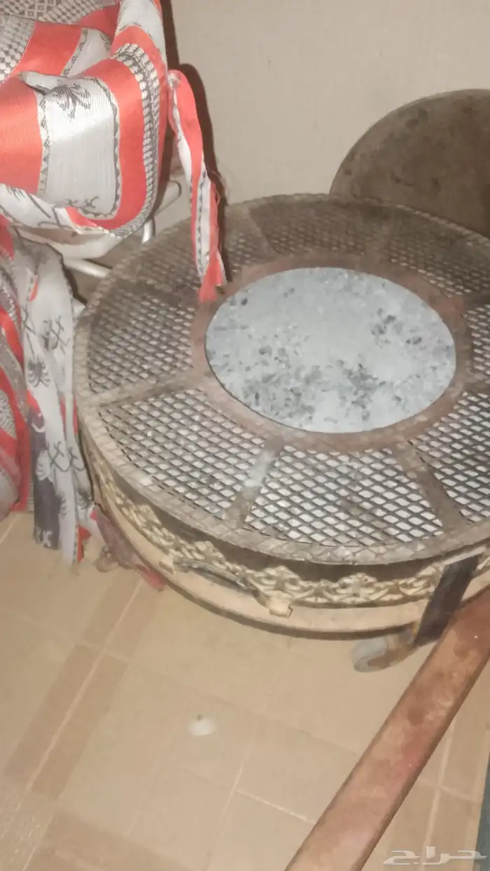 منقل حطب دائري له غطاء وكفارات وحامي مكلفني 700 حد350 3