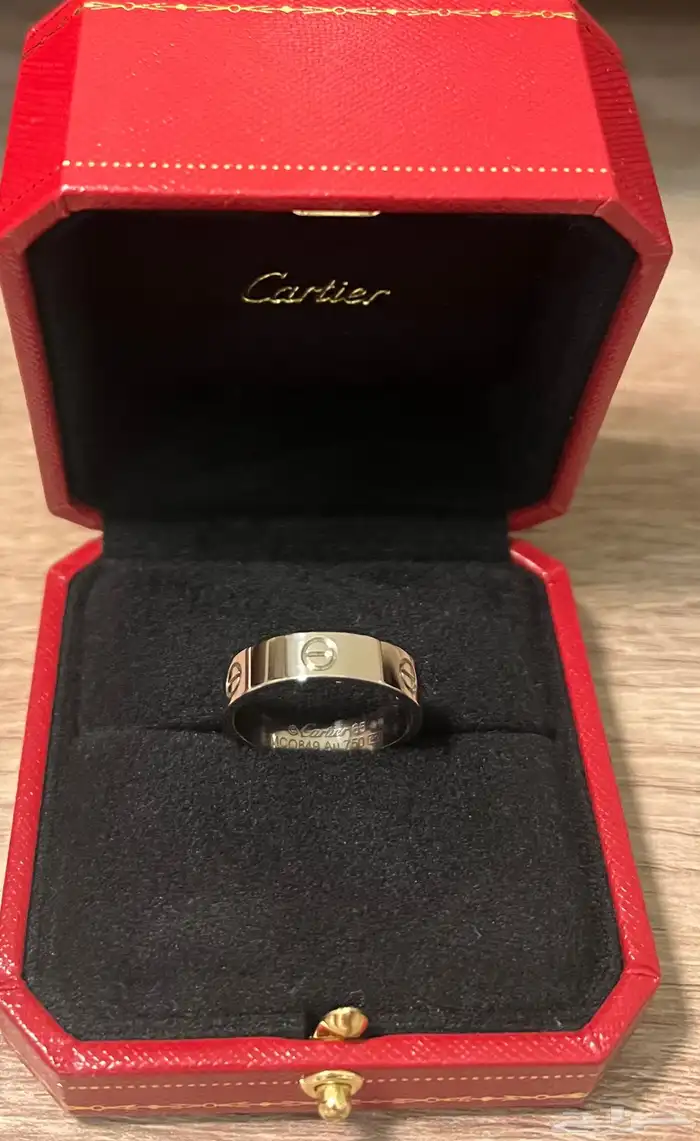 خاتم ذهب ابيض كارتير رجالي (اصلي) 2