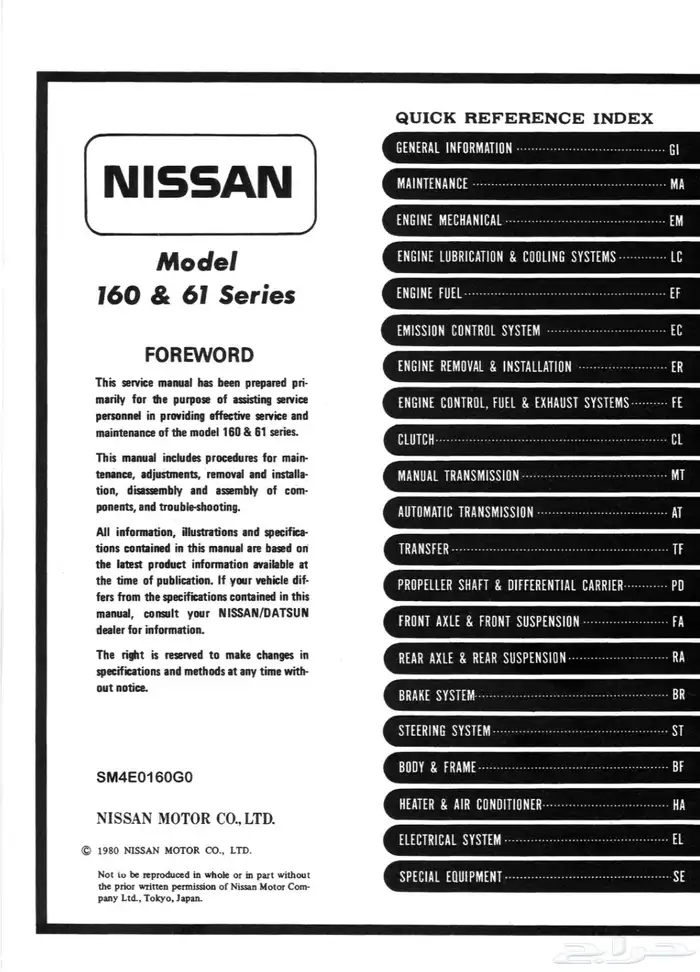 كتيب اصلاح نيسان باترول 1980-1988 pdf 1