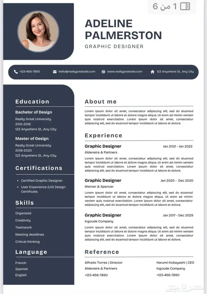 تصميم سيرة ذاتية احترافية 2