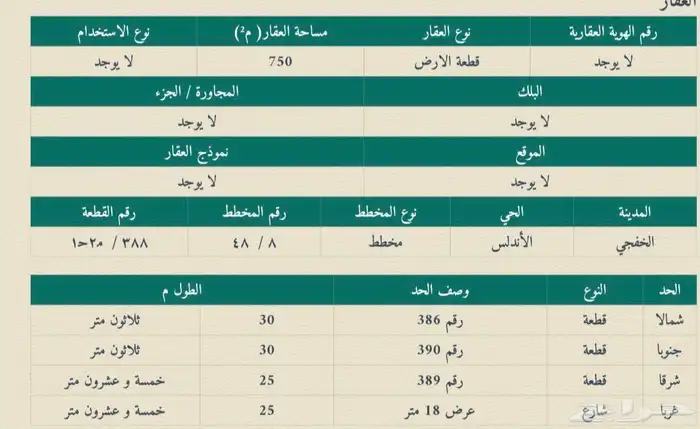 ارض في الخفجي حي الاندلس الجديد 0