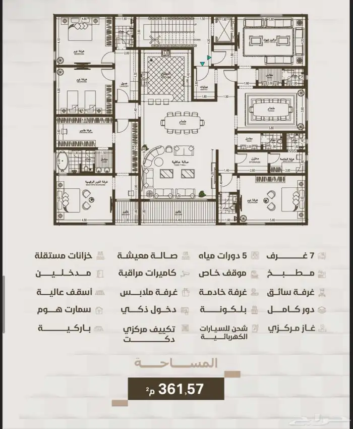 دور فاخر مستقل مؤثث للبيع في جده مساحة361 1