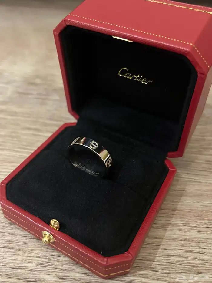 خاتم ذهب ابيض كارتير رجالي (اصلي) 1