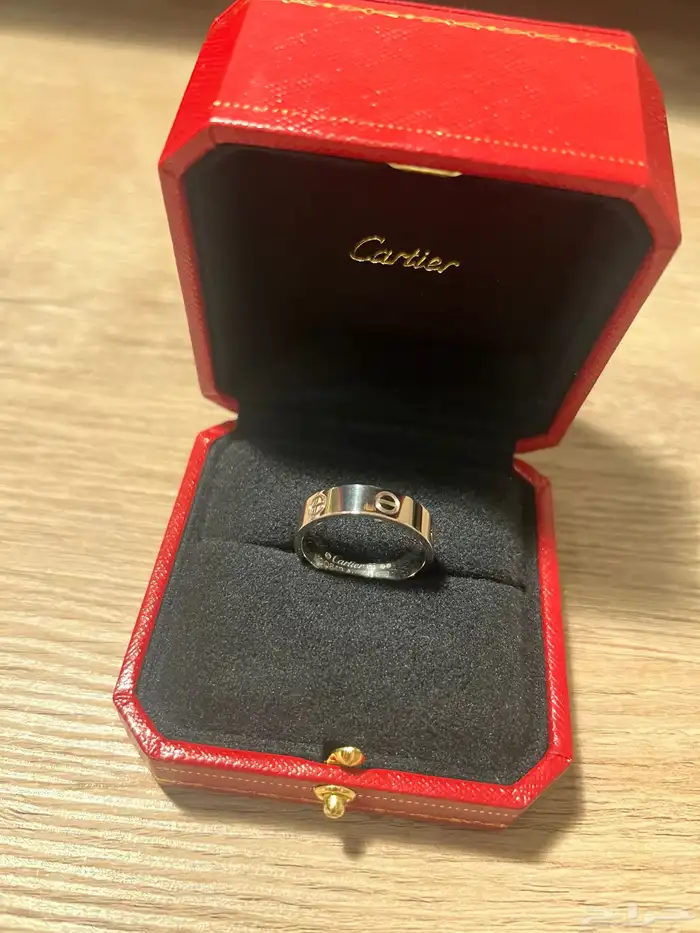 خاتم ذهب ابيض كارتير رجالي (اصلي) 4