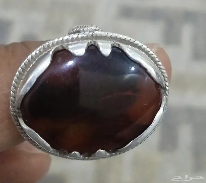 خاتم عقيق يماني اصلي مقاس 8 6