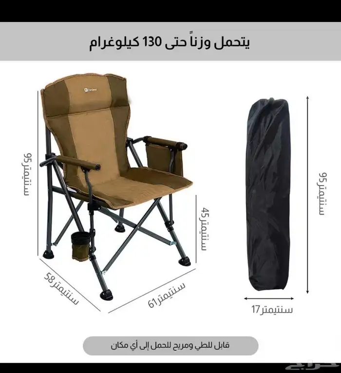 كرسي رحلات من شركة فورديل( اللون اسود) 0