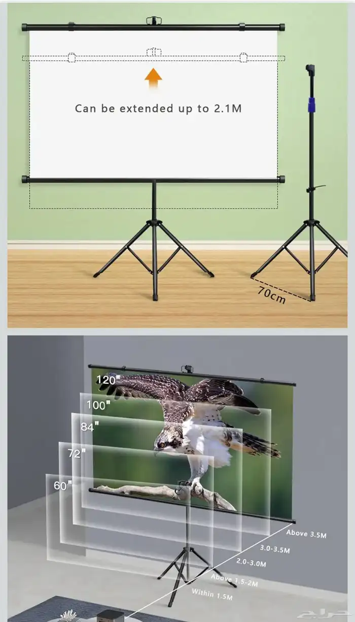 شاشة عرض مع حامل ثلاثي للبرجكتور . 1