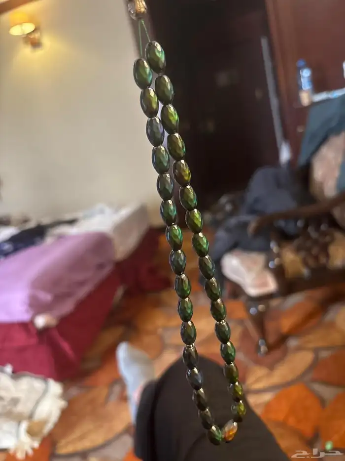 سبحه من الحجر الطبيعي الهيماتيت يتغير لونها من تغير الحراره 5