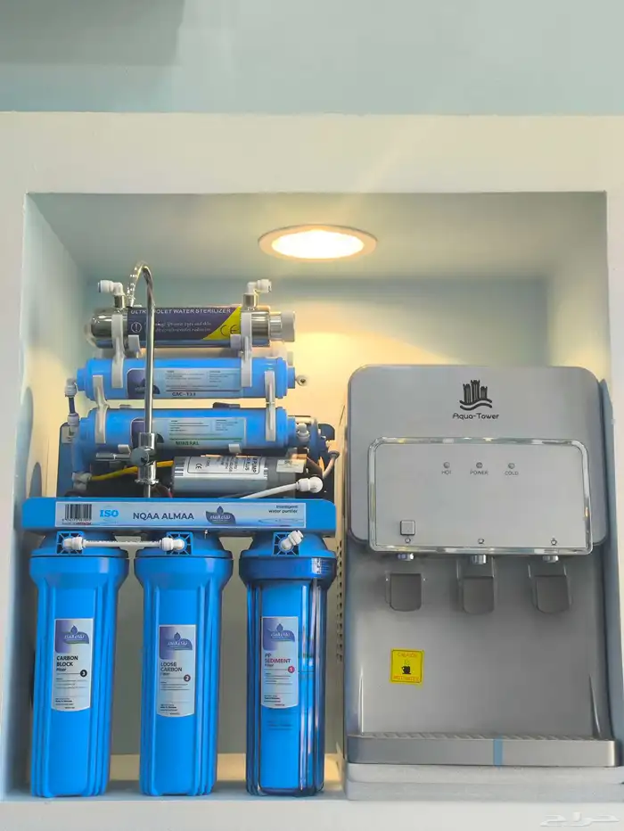 فلتر مياه مع محطة تعقيم بالاشعة وبراده ثلاثية ب 999 ريال 0