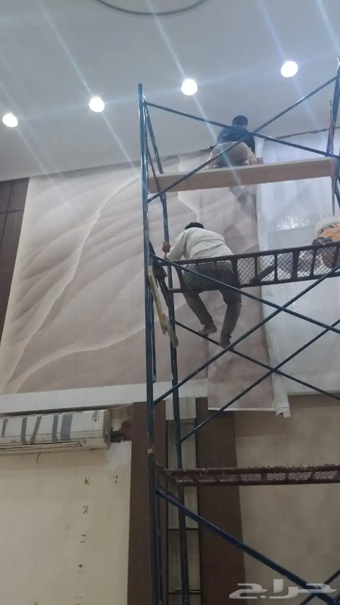 جميع انواع الديكورات خلفيات شاشات ترميمات بلاط دهانات نجارة 6