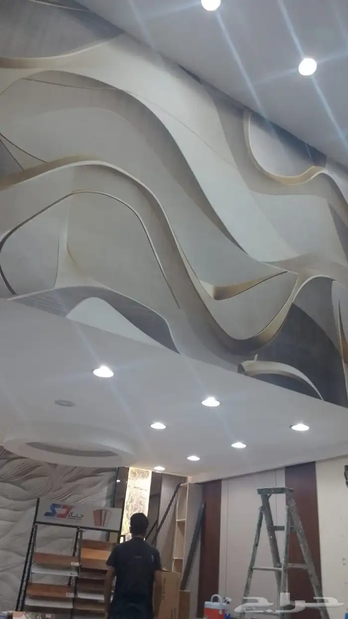 جميع انواع الديكورات خلفيات شاشات ترميمات بلاط دهانات نجارة 7