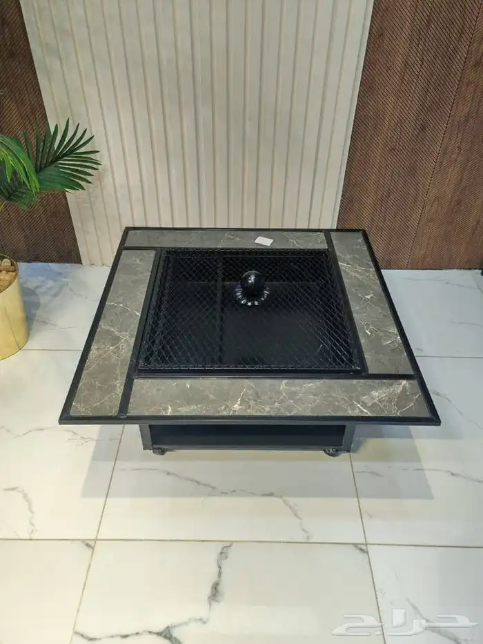 منقل حطب مربع بكفرات مقاس 75 75 سم منقل حطب حديد كامل بحواف 0