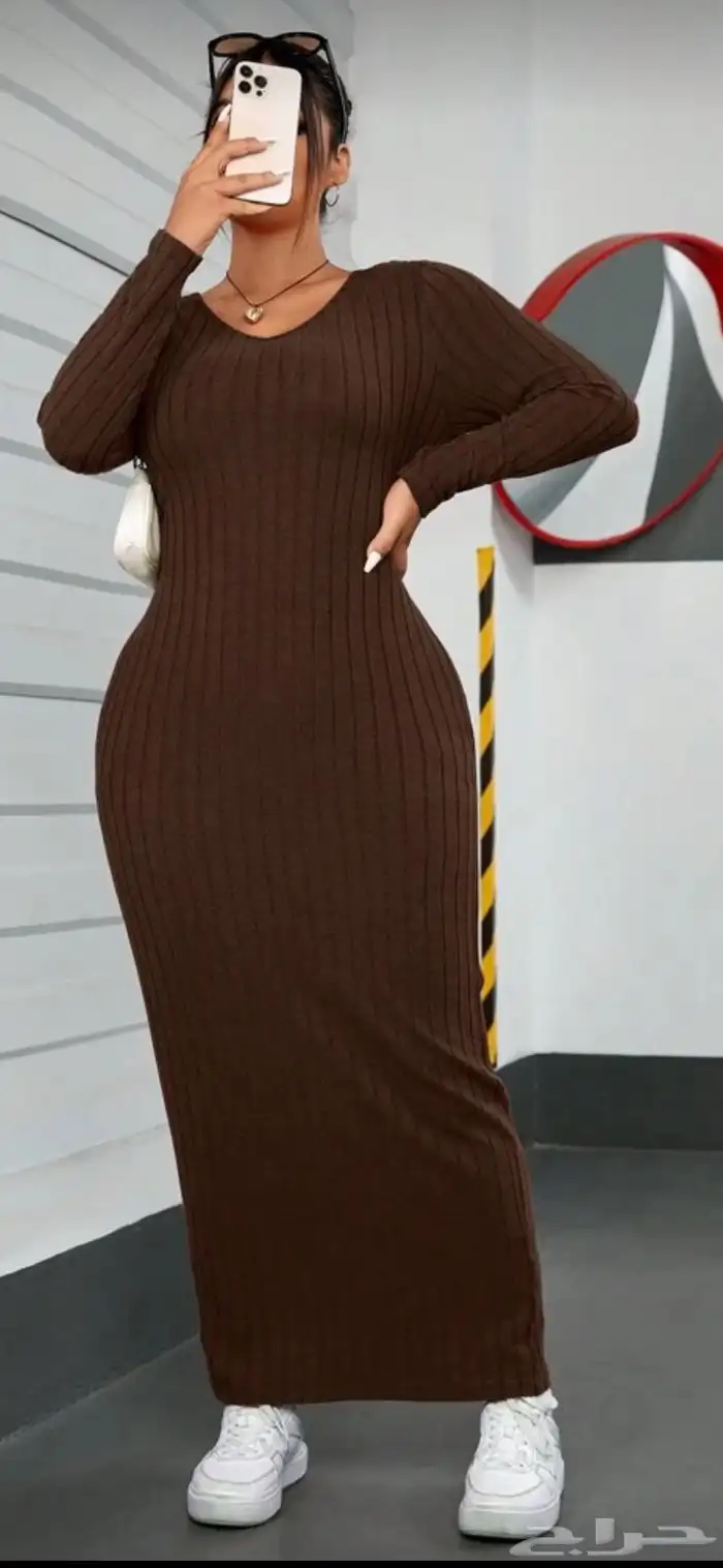 فستان للبيع بني سترتش 0