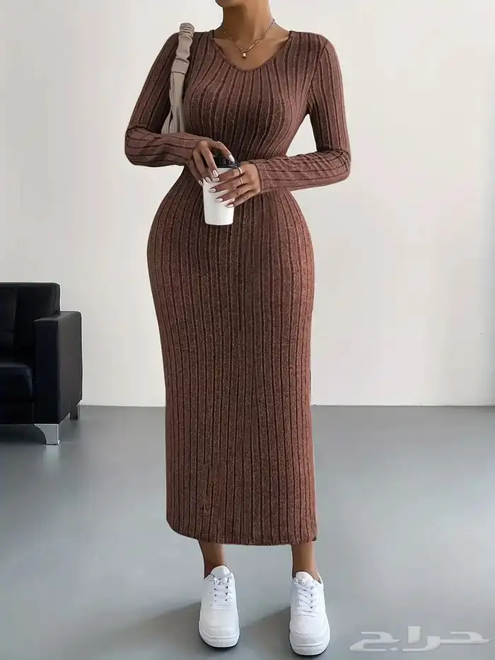 فستان للبيع بني سترتش 1