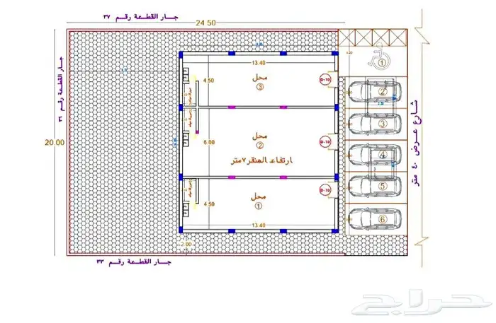 ارض تجاريه للبيع 600م على شارع 40 0