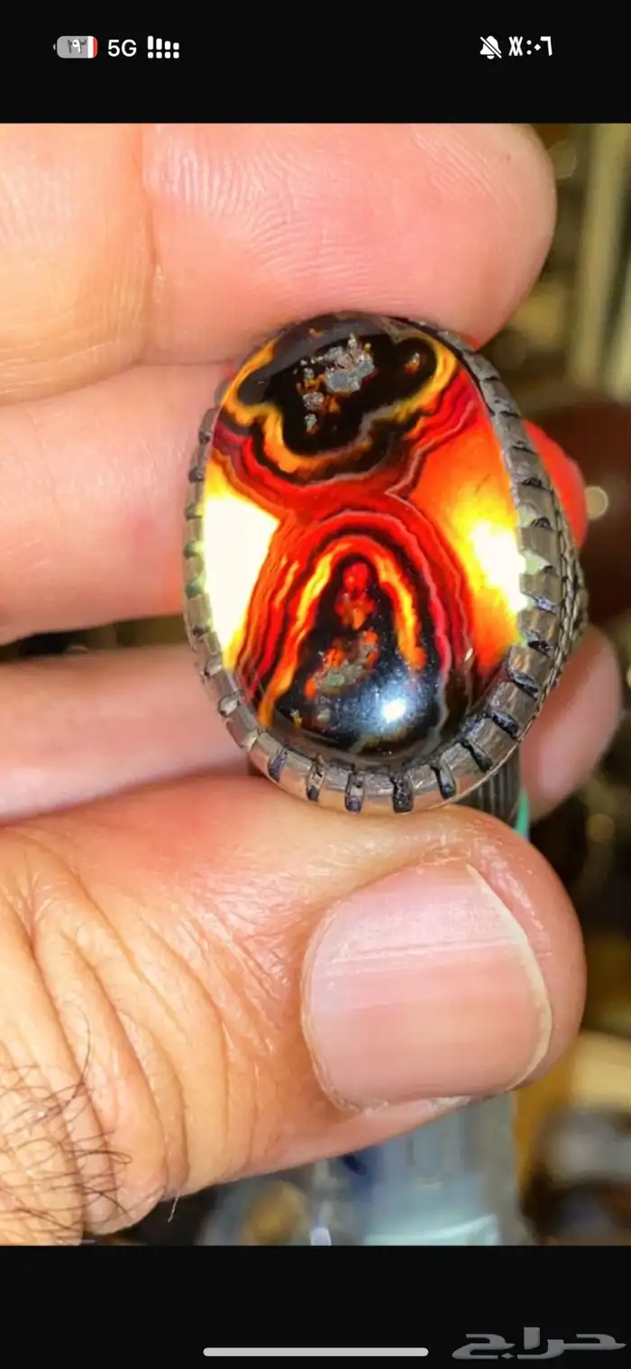خاتم سليماني اسود يشف   ينور احمر مصور نوادر السليماني 1