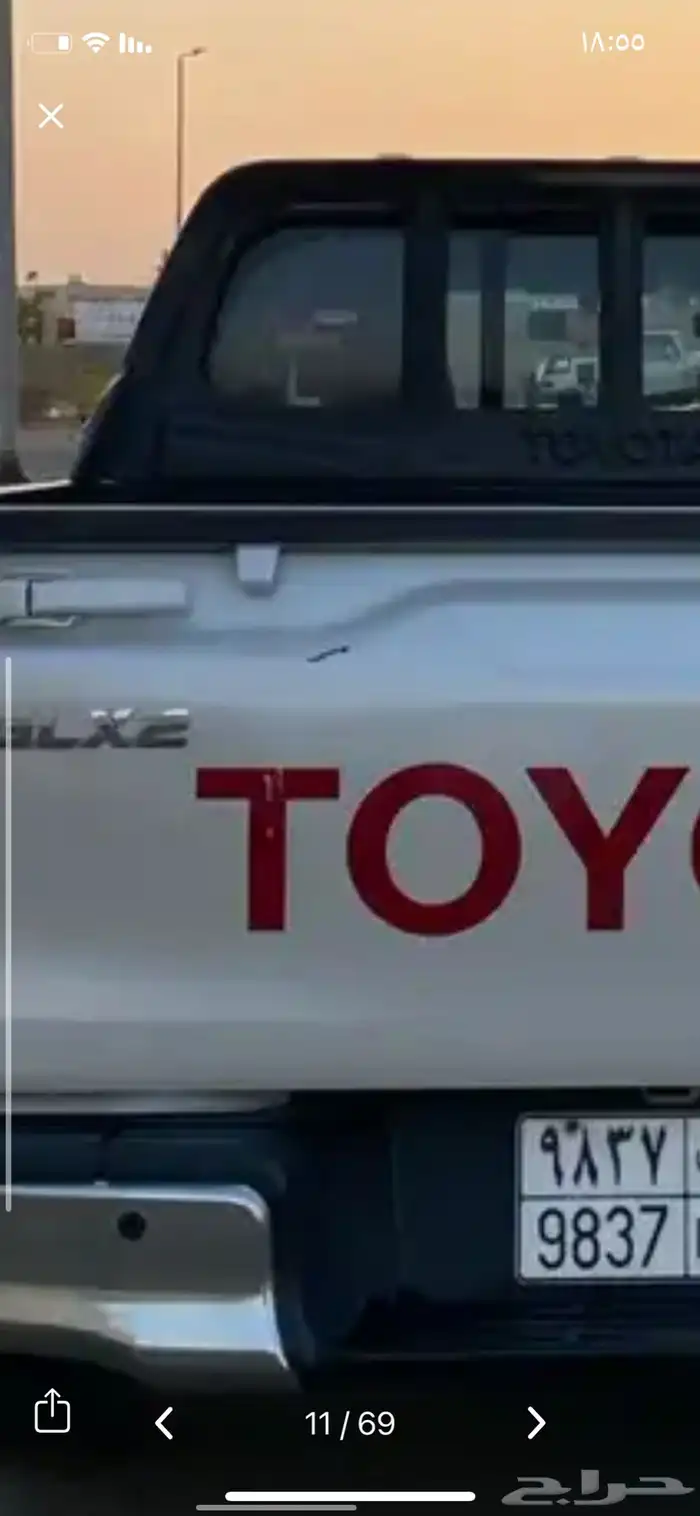 هايلوكس 2018 فل كامل وكاله ممشى 53الف مخزن بدون دبل 61