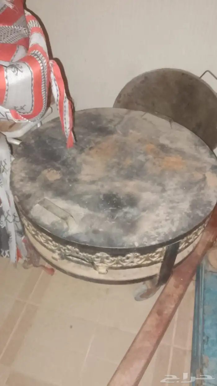 منقل حطب دائري له غطاء وكفارات وحامي مكلفني 700 حد350 1