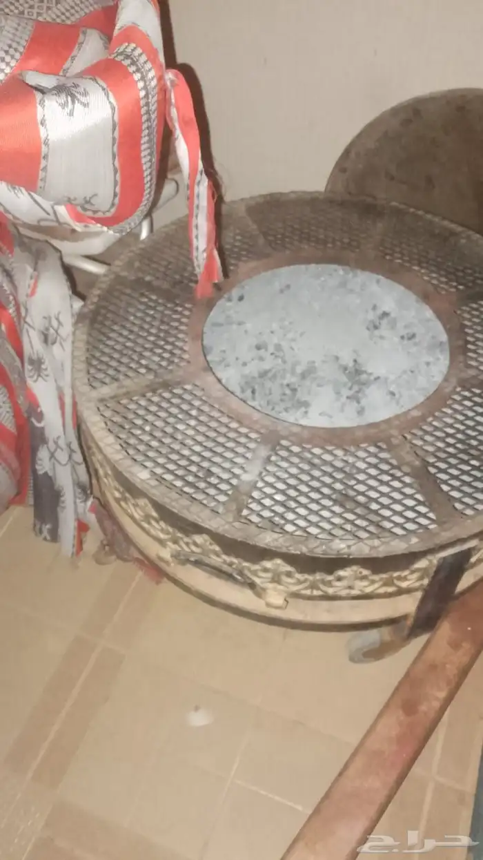 منقل حطب دائري له غطاء وكفارات وحامي مكلفني 700 حد350 2