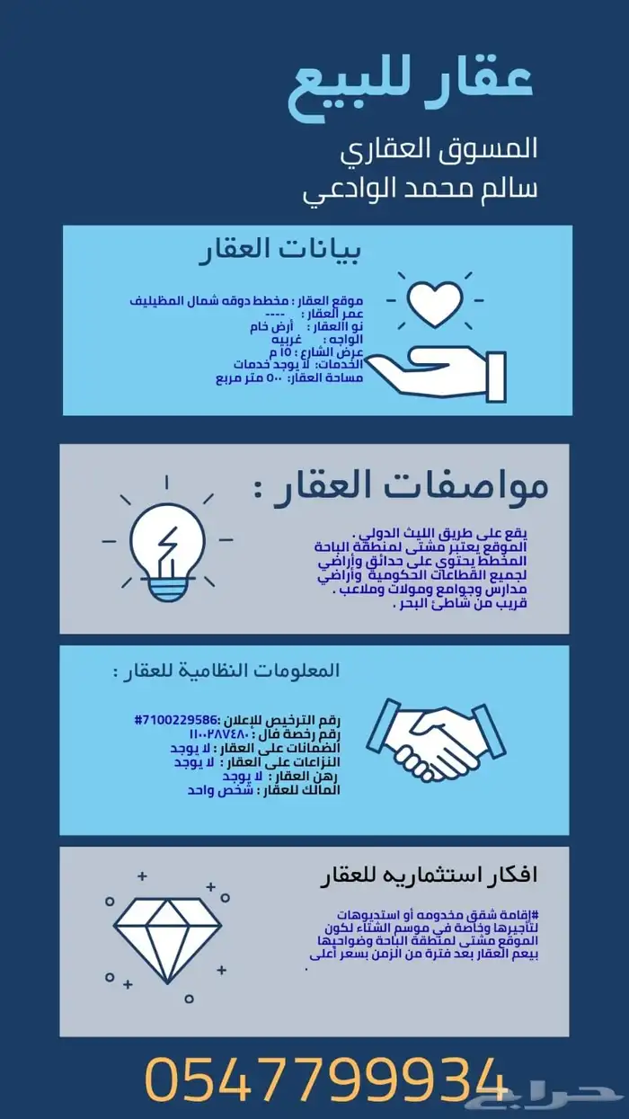 ارض سكنية للبيع شمال المظيليف 1