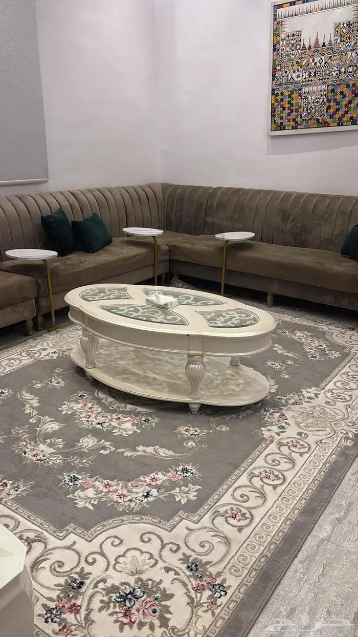 كنب حرف L مع فرشه 0