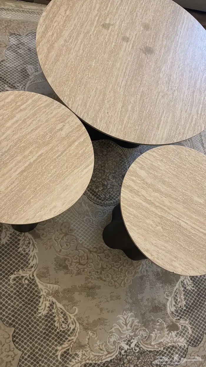 أطقم طاولات ضيافة رخام صناعي الحجم والوزن كبير   السعر 500 2