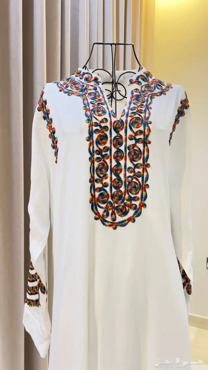 جلابيات قطن وكتان طبيعي 100 8