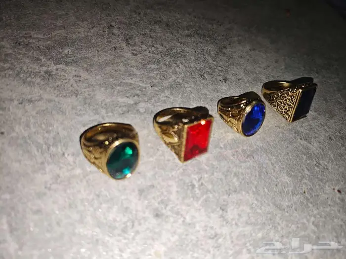 خواتم خاتم ملكية ح رفية بألوان العقيق الطبيعي (ذهبي وفضي) 3