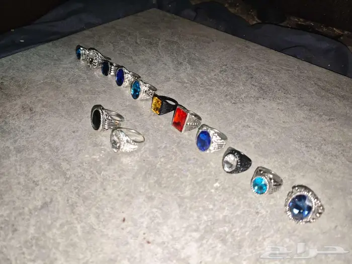 خواتم خاتم ملكية ح رفية بألوان العقيق الطبيعي (ذهبي وفضي) 1