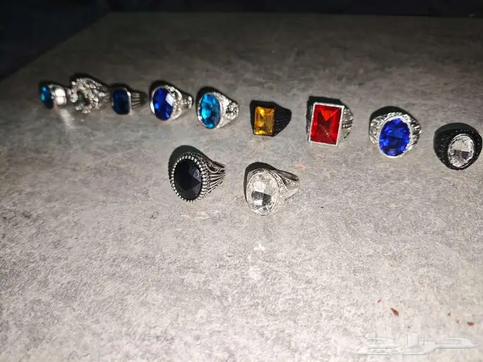 خواتم خاتم ملكية ح رفية بألوان العقيق الطبيعي (ذهبي وفضي) 7