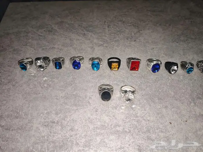 خواتم خاتم ملكية ح رفية بألوان العقيق الطبيعي (ذهبي وفضي) 18