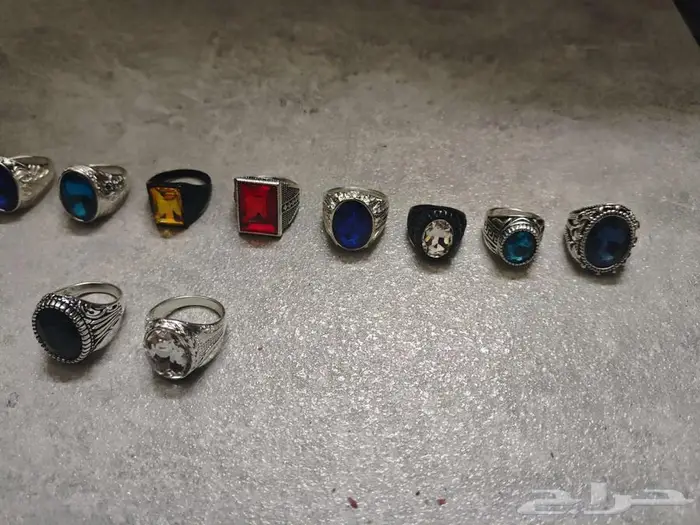 خواتم خاتم ملكية ح رفية بألوان العقيق الطبيعي (ذهبي وفضي) 13