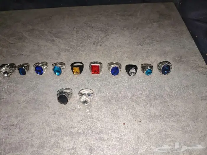 خواتم خاتم ملكية ح رفية بألوان العقيق الطبيعي (ذهبي وفضي) 8