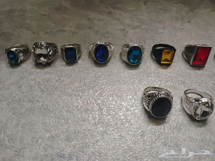 خواتم خاتم ملكية ح رفية بألوان العقيق الطبيعي (ذهبي وفضي) 9