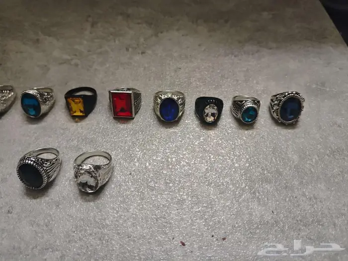 خواتم خاتم ملكية ح رفية بألوان العقيق الطبيعي (ذهبي وفضي) 11