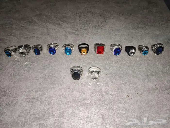 خواتم خاتم ملكية ح رفية بألوان العقيق الطبيعي (ذهبي وفضي) 14